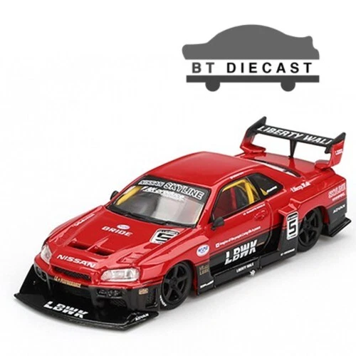 MINI GT LBWK LIBERTY WALK NISSAN LB-ER34 SUPER SILHOUETTE 1/64 RED BLACK MGT 843 - Picture 1 of 4