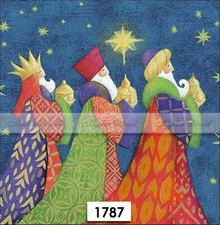 (1787) TWO Paper LUNCHEON Decoupage Art Craft Napkins - THREE KINGS CHRISTMAS