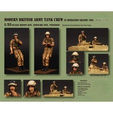 1/35 Scale Modern British Army Tank Crew Resin Figures Kit 2 Figures