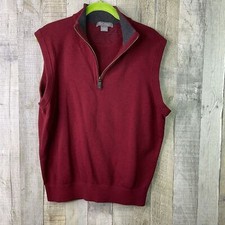 Daniel Cremieux Signature Collection Large 100 Supima Cotton Red Vest Sweater