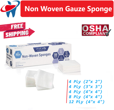 #ad 2x2 3x3 4x4 Non Woven Sponges 4 Ply 8 Ply 12 Ply 100% Cotton Gauze Sponge $69.95