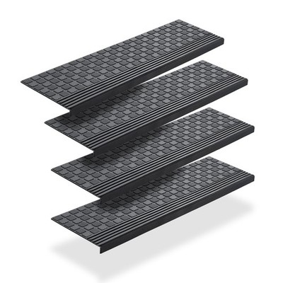 4er Set Stufenmatten Gummi 65x25cm Treppen Anti-Rutsch Teppich für Außen Outdoor