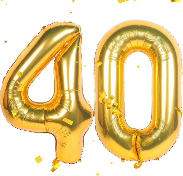 Gold Luftballon Zahlen 40 40. Geburtstag Deko Folienballon Zahl 40 Riesenzahl Ba-image
