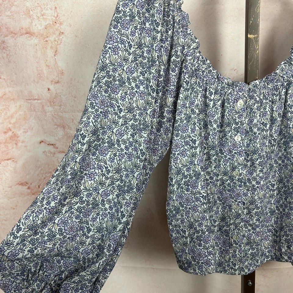 AMERICAN EAGLE romántico cottagecore top talla L coqueta floral femenino boho Foto 3 de 4