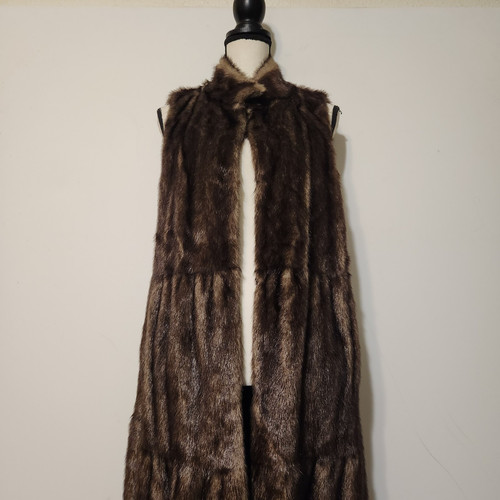 Donna Salyers Fabulous Furs Faux Fur Mink Long Tunic Vest SZ XL - Picture 6 of 10