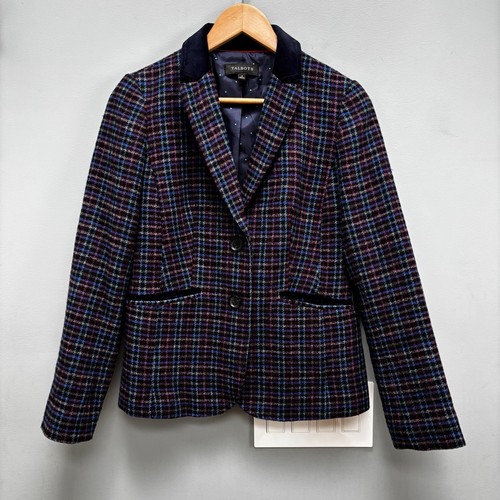 Talbots Mistletoe Plaid Shetland Wool Blazer 2
