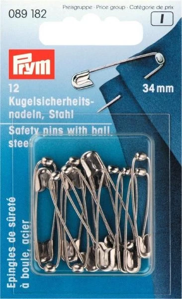 PRYM CONSUMER EUROPE GMBH Prym Kugel-Sicherheitsnadeln silberfarbig in verschiedenen Größen