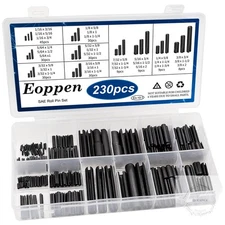 230Pcs SAE Roll Pin Assortment Set - Slotted Spring Pins Steel Split Expansion