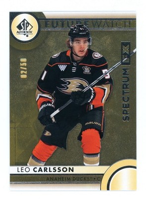 2023-24 Upper Deck SP Authentic Gold Spectrum FX Future Watch Leo Carlsson 2/50
