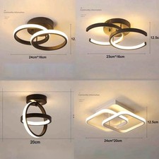 Modern 2-Ring LED Ceiling Light Fixture Creative Flush Mount Lamp for Hallway Ba