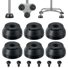 Feekoon 6 Pack Walking Cane Tips Compatible with Hurrycane Replacement Feet, Can