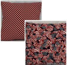 July 4th American Flag Polka Dot Reversible 18" x 18" Throw Pillow Cover Zipper