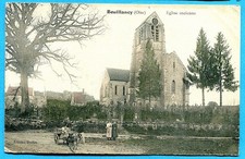 CPA : Bouillancy - Eglise ancienne (avec un attelage de chien) / 1904