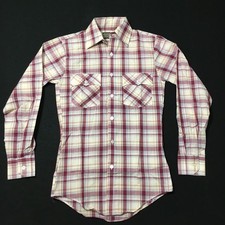 Vtg SportsWear Sears Plaid long Sleeve Button Up Shirt Mens Large new old stock