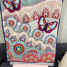 one of a kind Mandala Butterfly baby girl crib bedding set 2 pieces - rare