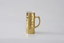 Pampa Bay Porcelain 16 oz Beer Mug, Gold Metallic, Oven & Dishwasher Safe