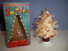 Wee Willy Wnky Electric Christmas Tree Chenille/Bottle Brush