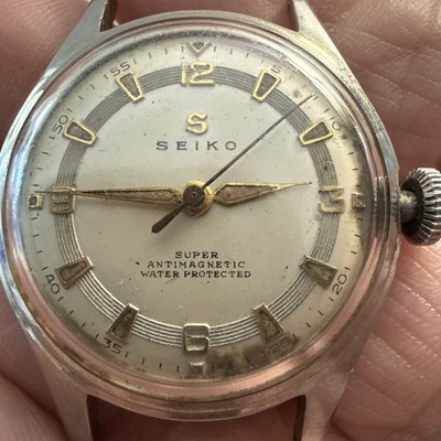 Vintage 1950s Seiko Super - Rare S-Logo Tuxedo Dial - Seikosha 3