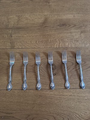 lyon queens fancy stainless flatware Forks set Of 6
