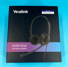 Yealink UH34 Dual USB Wired Headset Black W/Noise Cancelling NEW IN BOX