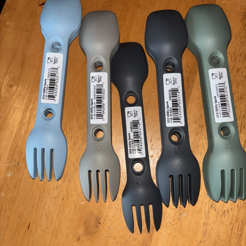 UCO  Spork Camping Spoon-Fork-Knife Utensil, (4 ) Pack Choice Of Colors Shown - Image 3 of 4