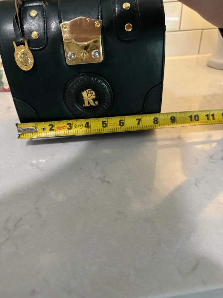 Bolso de mano/cartera vintage Rosenio espléndido bandolera o asa de cuero verde Foto 3 de 4