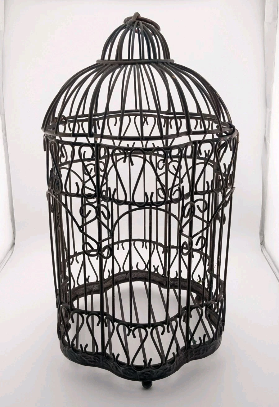 Vintage Bird Cage Metal Decorative Black Hanging