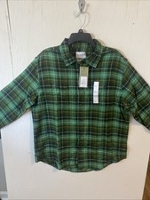 Goodfellow  Co. Men's Green Plaid Mid-Wight Flannel Shirt Sz: L NWT 20