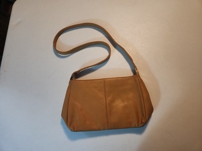 Light Brown Liz Claiborne Purse Pocketbook Medium Size Shoulder Bag 100% Leather