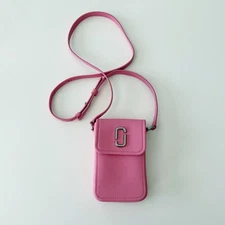 MARC JACOBS Leather Phone Crossbody : Pink - NEW!