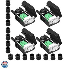 4PCS DB9 Female Breakout Connector,DB9 Solderless RS232 D-SUB Serial to 9-pin...