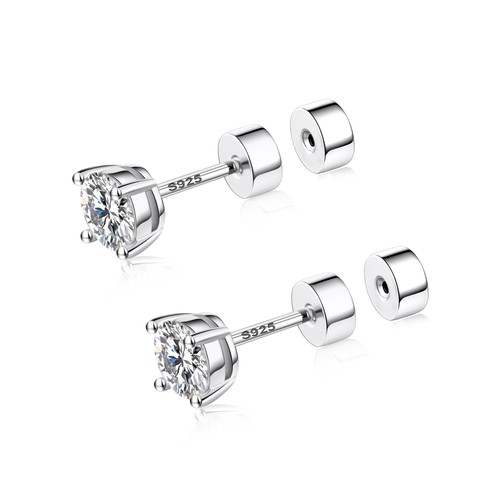 Flat Back Stud Earrings - 925 Sterling Silver Post Flatback Earrings Gol