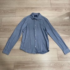 NEW Scotch  Soda Blue White Regular Fit Men  s Cotton Button Down Shirt Size M