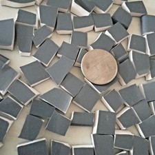  TINY SHINY GREY GRAY  80 Broken China Plate MOSAIC TILES Shards Hand Cut