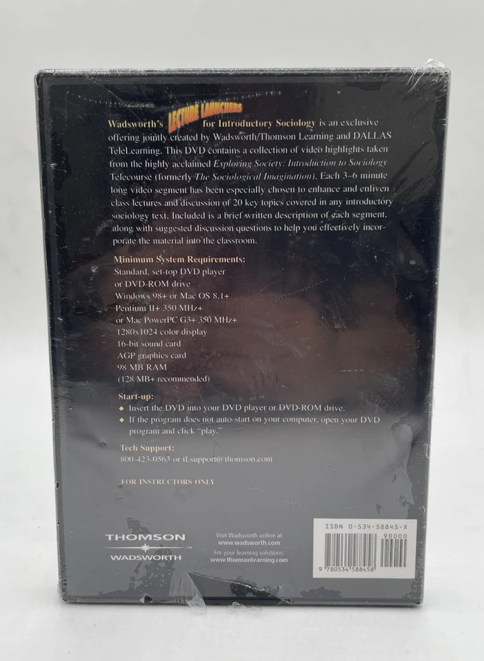 Wadsworth's Lecture Launchers Introductory Sociology DVD-ROM HTF SEALED!! - Image 3 of 4