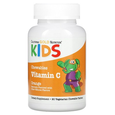Chewable Vitamin C with Bioflavonoid Complex for Children, Orange, 90 Vegetarian