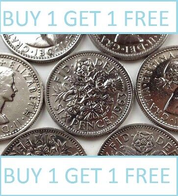 Buy Lucky Silver Sixpences Order 1 Get 1 Free With Free Postage Choice Of Date