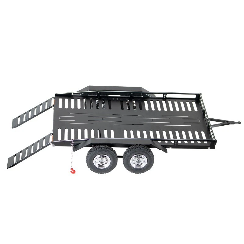 KYX Machined Alloy Flatbed Dual Axle Car Trailer Kit for 1/10 Scale RC 445*270mm - Image 2 of 4