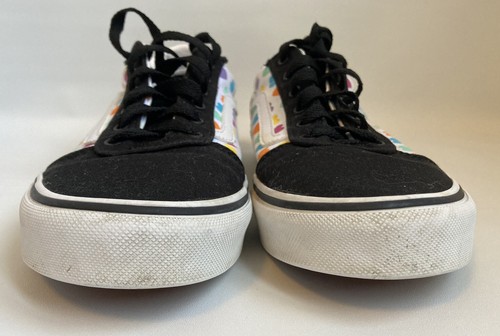 VANS Missy Old Skool Black Rainbow Hearts Lace up sneakers Girls Size 5 508731 - Picture 5 of 9