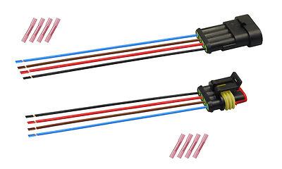 AMP Superseal Stecker Buchse 4-polig 0,50² konfektioniert Kabel Elektrik KFZ LKW