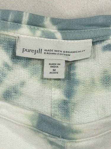 J. JILL Size Medium Petite Pure Tie Dye French Terry Dolman Organic Cotton Shirt - Picture 3 of 6