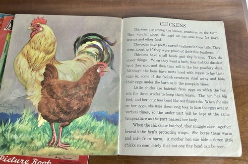 3 Vintage Children's 1930s Softcover Books lot Farm Animals Little Brown Bear - Picture 14 of 15