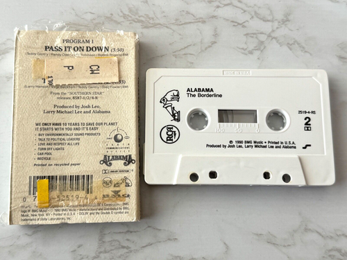 Alabama Pass It Down CASSETTE Tape Single 1990 RCA 2519-4-RS The Borderline OOP! - Picture 2 of 3