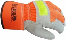 Better Grip BGBYHVO Hi Visiblity Cowhide Leather Palm Gloves with rubberized saf