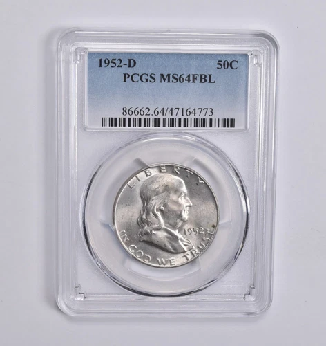 MS64 FBL 1952-D Franklin Half Dollar PCGS Blue Label