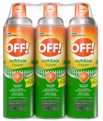 OFF! Backyard Pretreat Kills Repels Mosquitos & Flies Outdoor Fogger 3-Pack