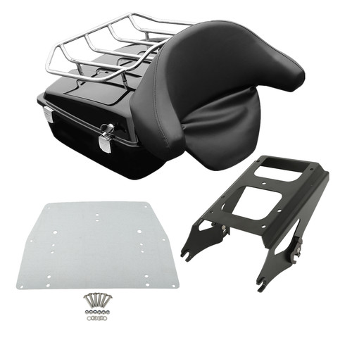 Chopped Trunk Backrest Mount Rack Plate Fit For Harley Touring Road Glide 09-13