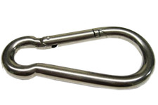 4mm x 40mm STAINLESS STEEL MARINE CARBINE HOOK boat yacht chain rope deck