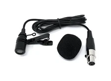 Lavalier Lapel Mic for AKG/Samson Wireless Bodypack Transmitters Black