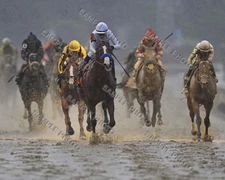 JUSTIFY 2018 KENTUCKY DERBY WINNER MIKE SMITH UP HORSE RACING 8X10 PHOTO